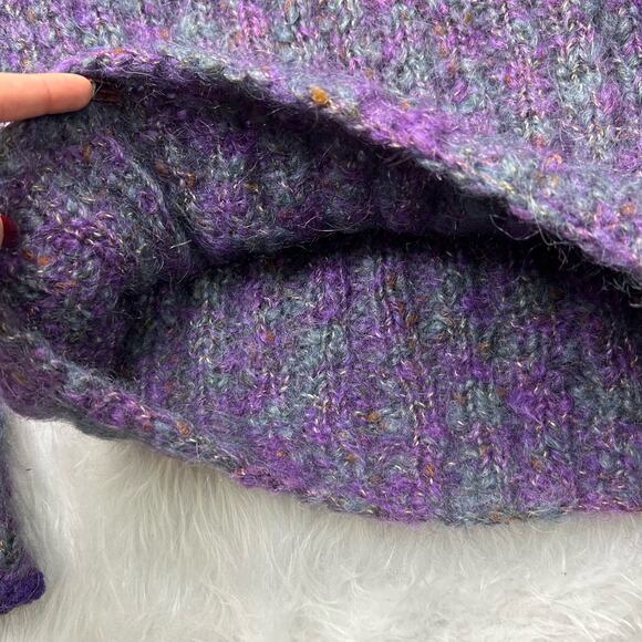 Handmade Purple Mohair knit sweater size M - Picture 4 of 5